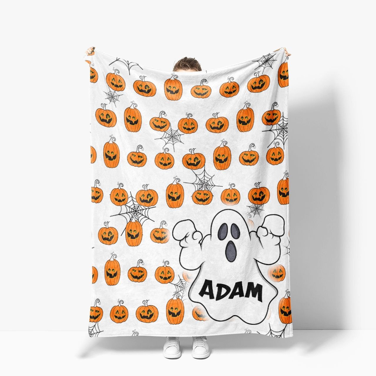 Personalized Name Pumpkin Halloween 03 Blanket