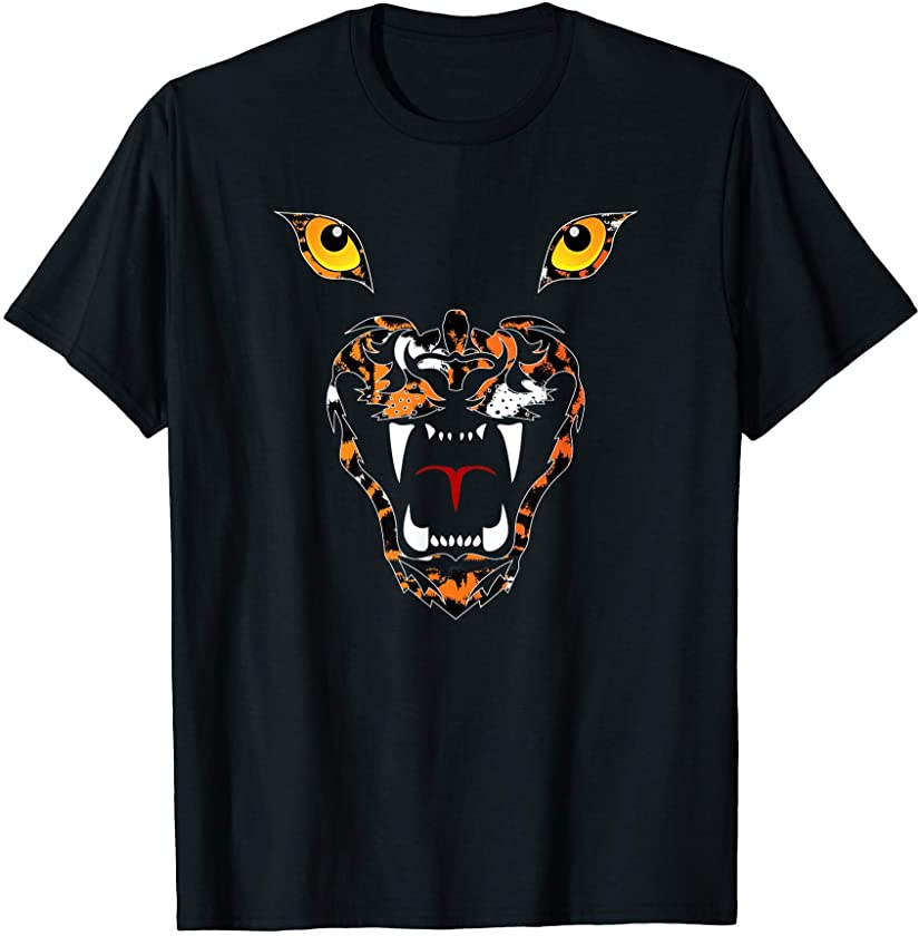 Wild Tiger Face – Tiger Stripes pattern – Big Cat Face Tiger T-Shirt