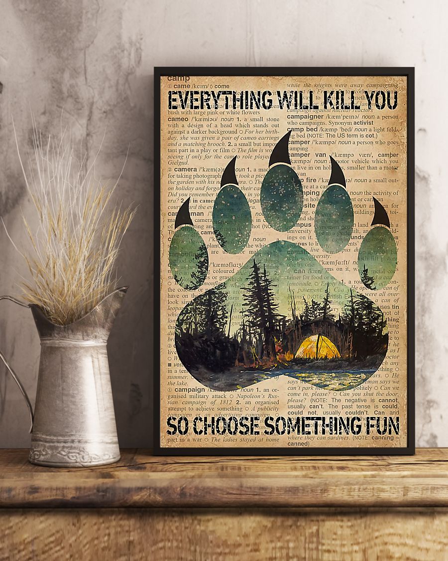 Camping Choose Something Fun Vertical Canvas And Poster | Wall Decor Visual Art