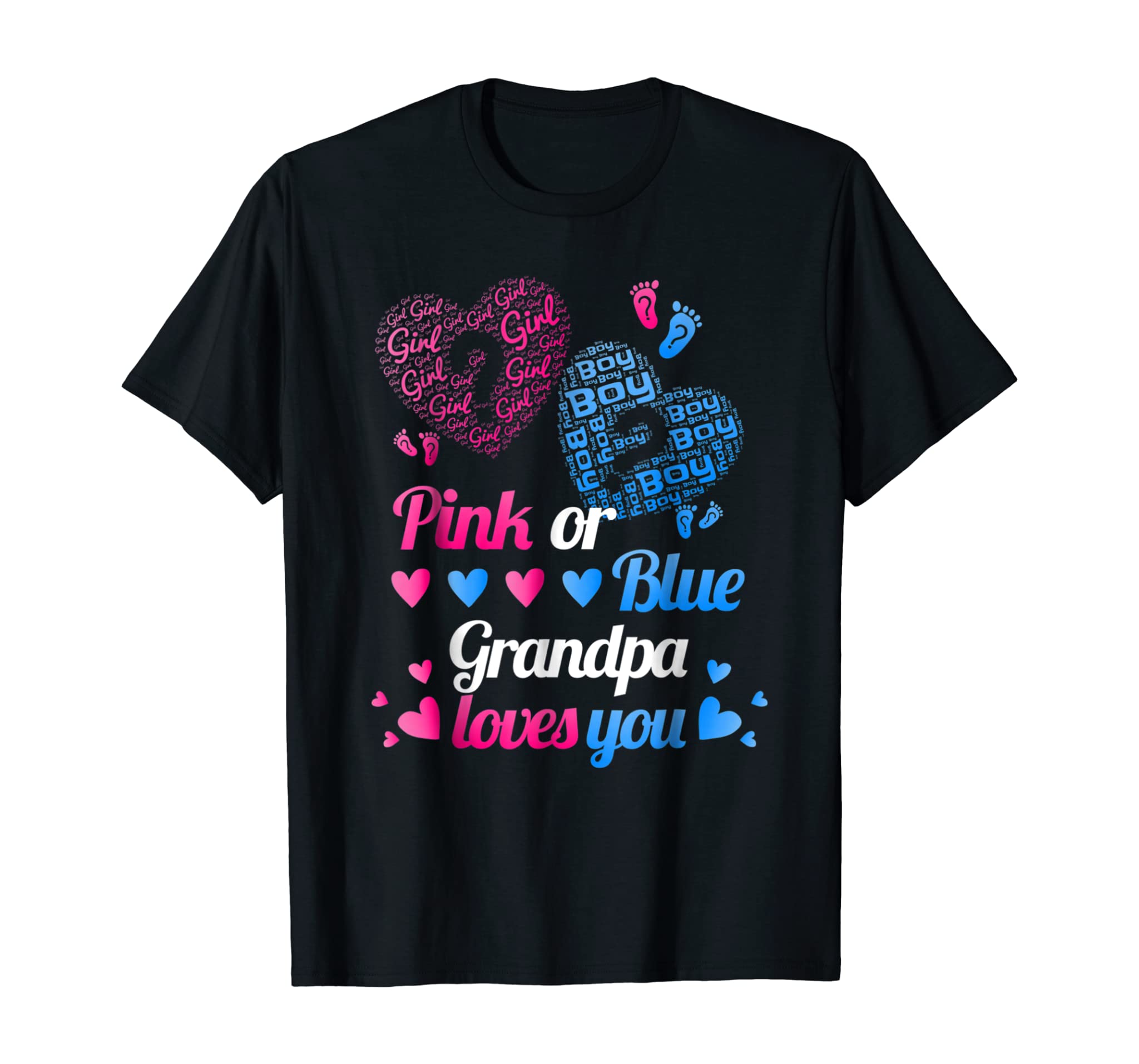 Gender Reveal | Pink or Blue Grandpa Loves You T Shirt