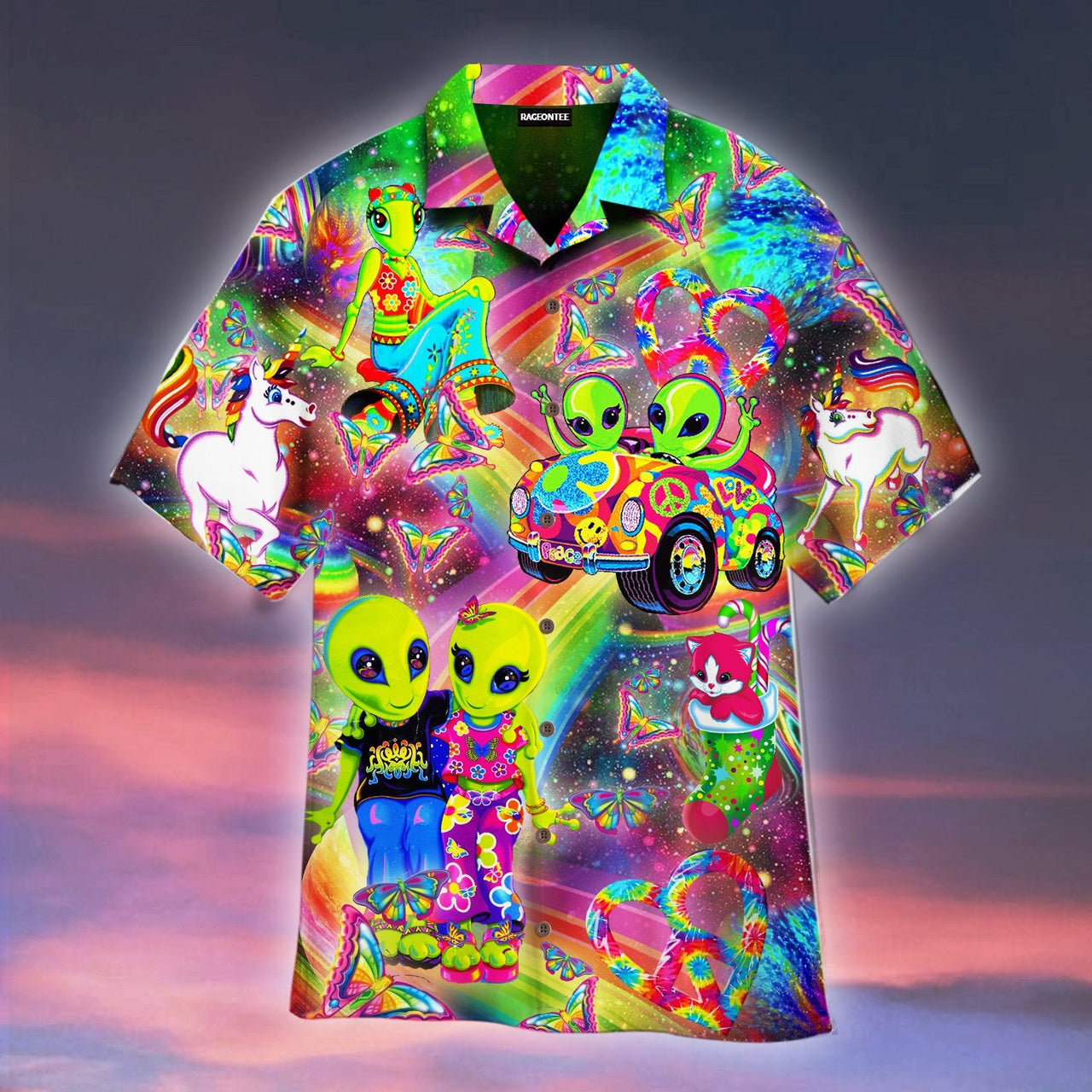 Rainbow Sweet Alien Aloha Hawaii Shirts For Men Women Ha20321