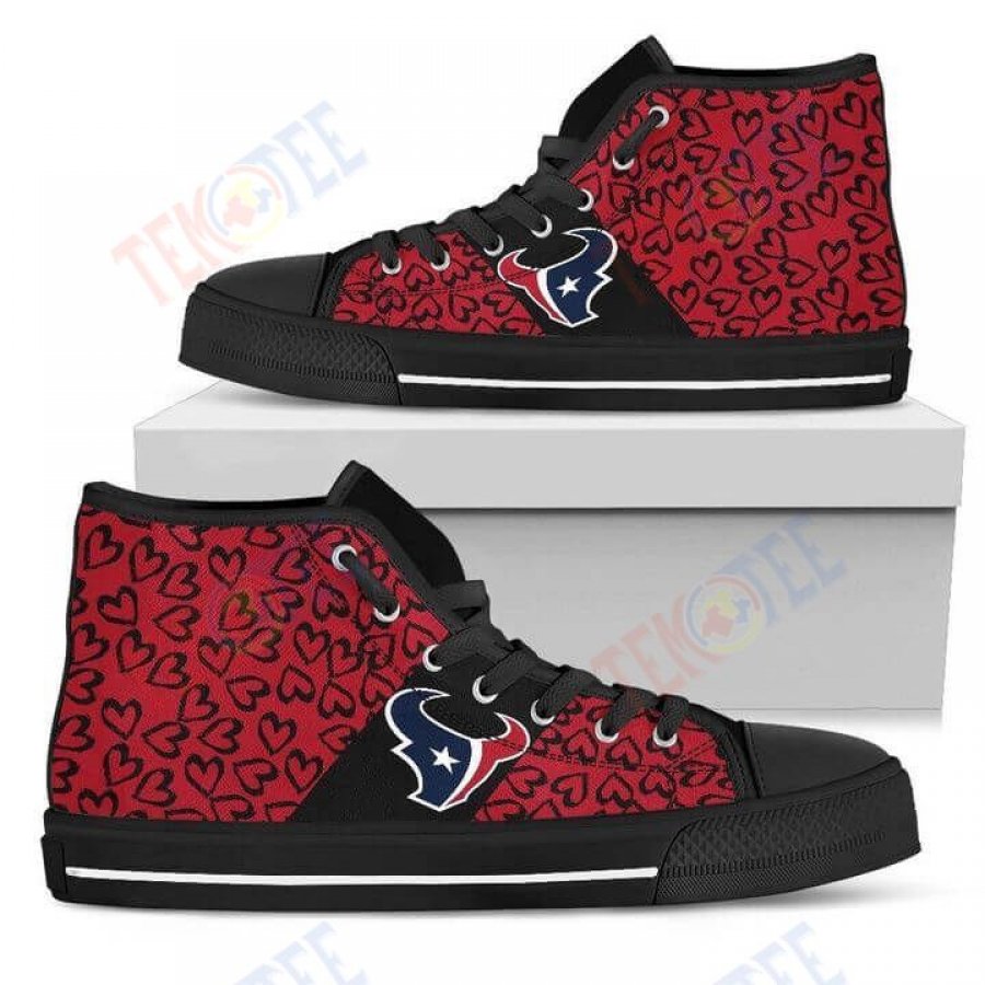 Mens Womens Perfect Cross Color Absolutely Nice Houston Texans High Top Shoes TMT736