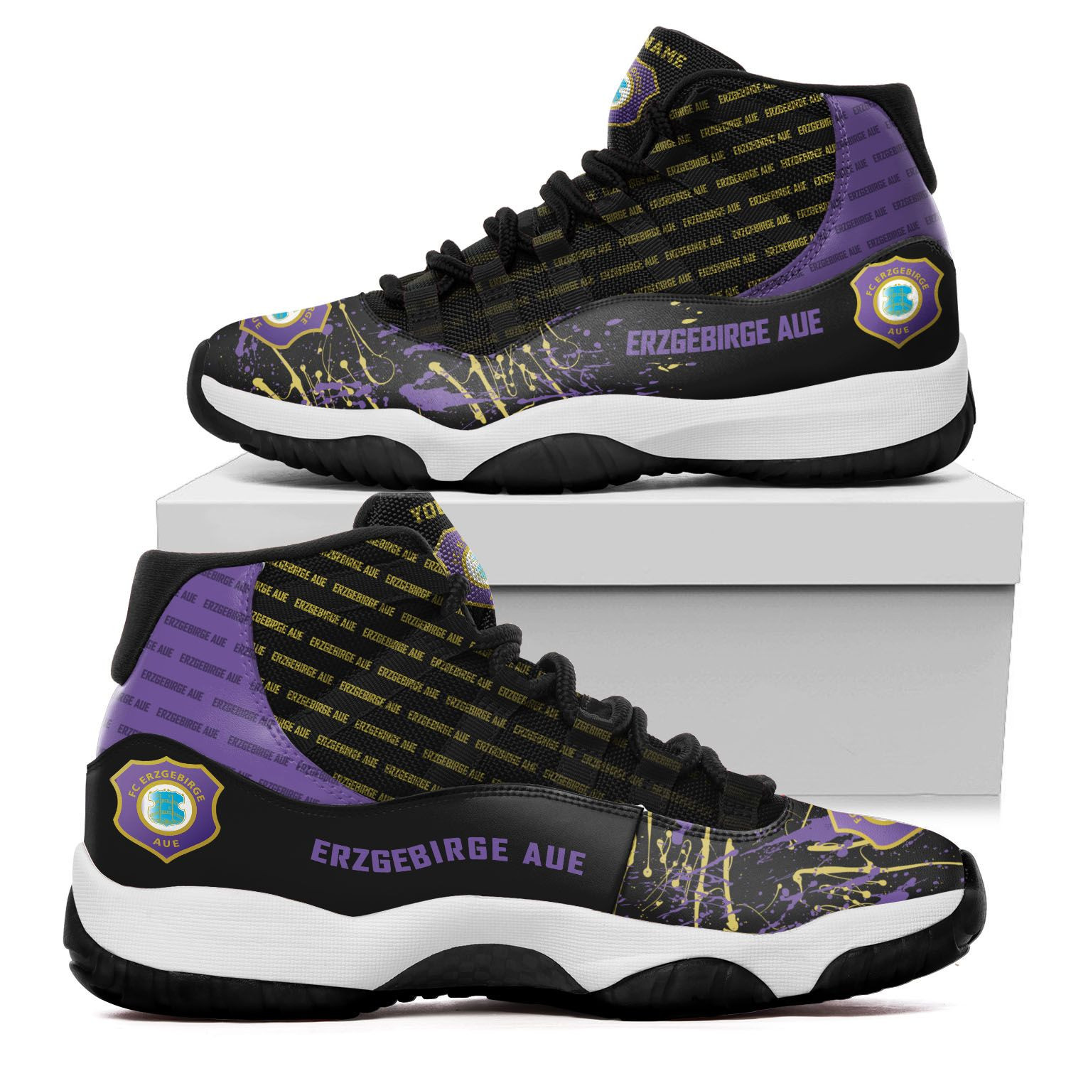 Fc Erzgebirge Aue Custom Name Air Jd 11 Sneakers Shoes 148 For Football Fans