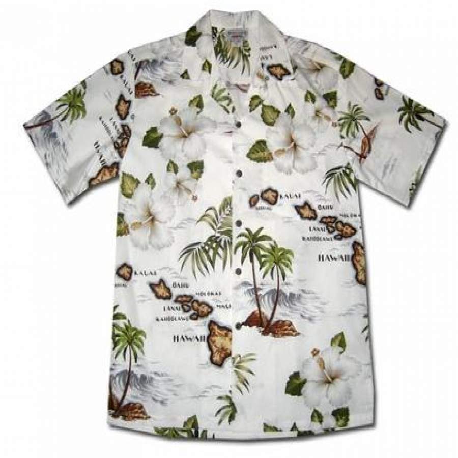 Hawaii Islands White Hawaii Shirt Ha49142