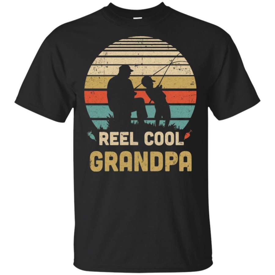 Vintage Father’s Day Gift Reel Cool Grandpa Fishing T-shirt