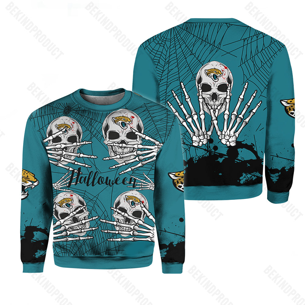 Skull For Halloween Crewneck Sweatshirt All Over Print Sweatshirt For Women Sweatshirt For Men