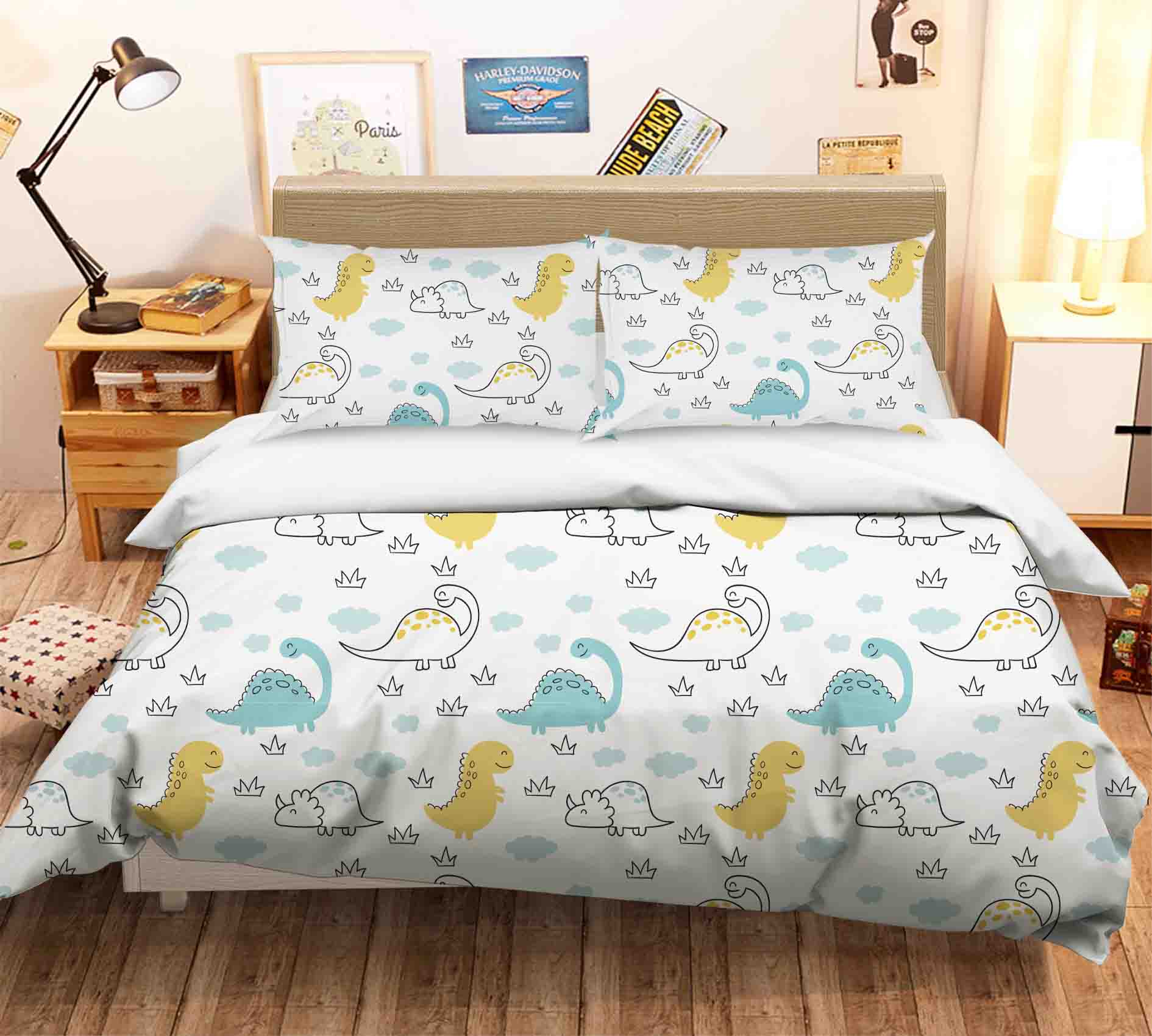 3D Dinosaur Pattern Wall Quilt Cover Set Bedding Set Pillowcases 29