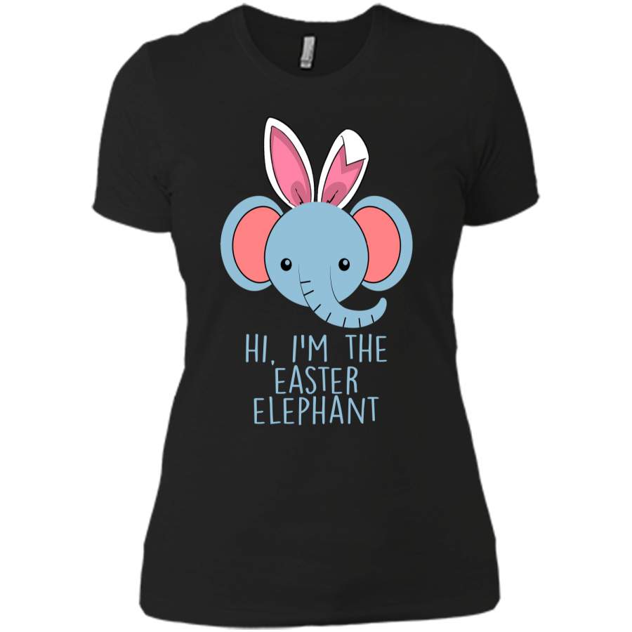 Cute and funny bunny elephant Easter bunny shirt. Next Level Ladies Boyfriend Tee