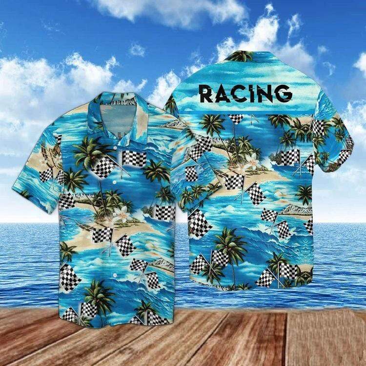 Racing Blue Summer Beach Unisex Hawaii Shirts Ha69204