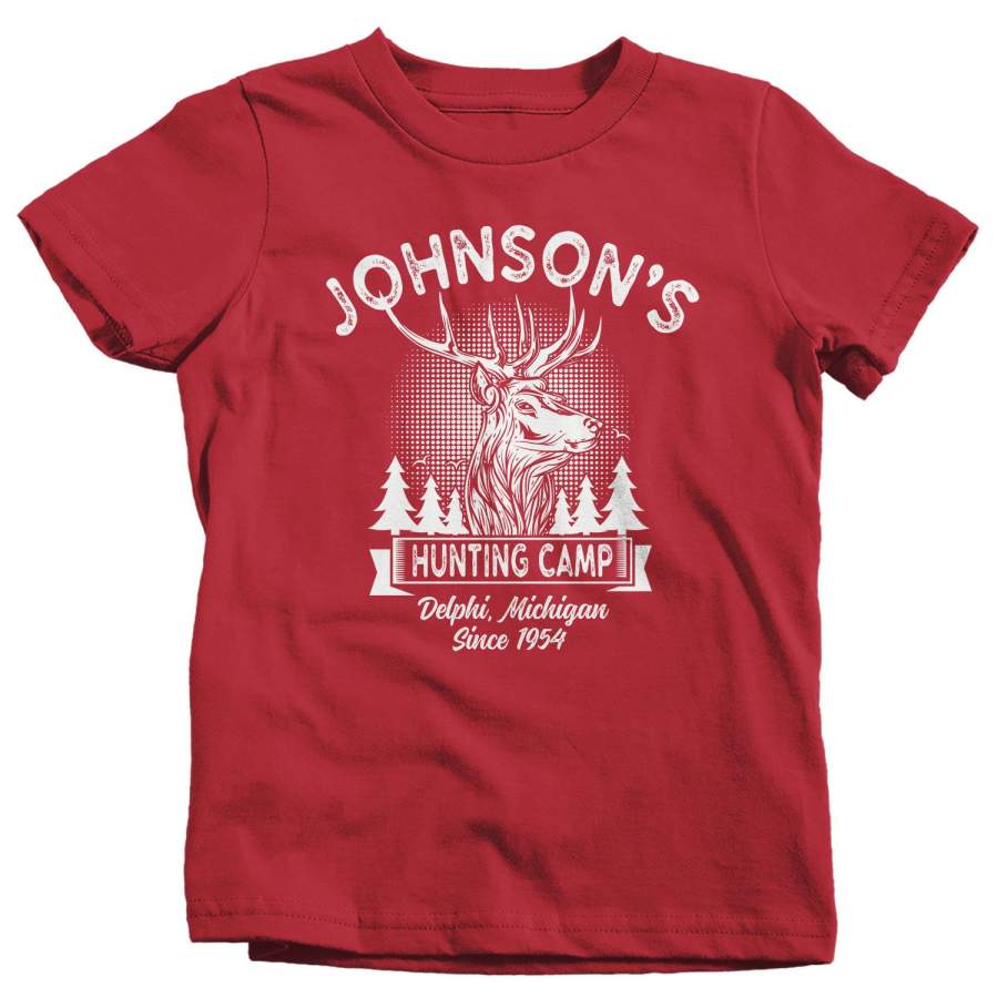 Kids Personalized Hunting T Shirt Deer Hunter Cabin Shirts Custom Camp