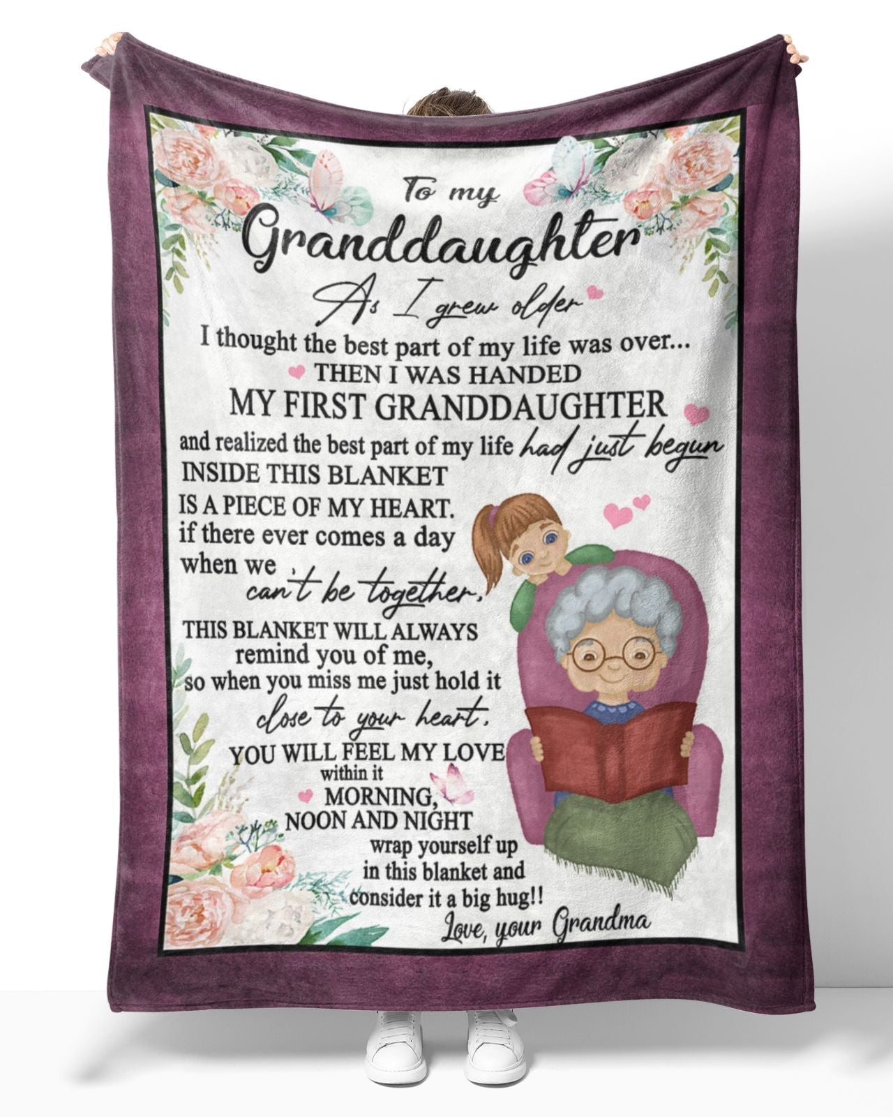 Personalized To My Granddaughter Flower Blanket From Grandma, To My Granddaughter As I Grew Older I Thought The Best Part Of My Life Flower Blanket