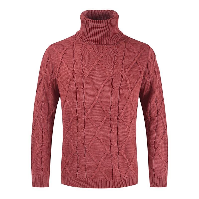 2022 Winter Turtleneck Sweaters Men Knitted Pullover Casual Geometric Knitting Warm Sweaters Men Thick Turtleneck Pullovers Man alx