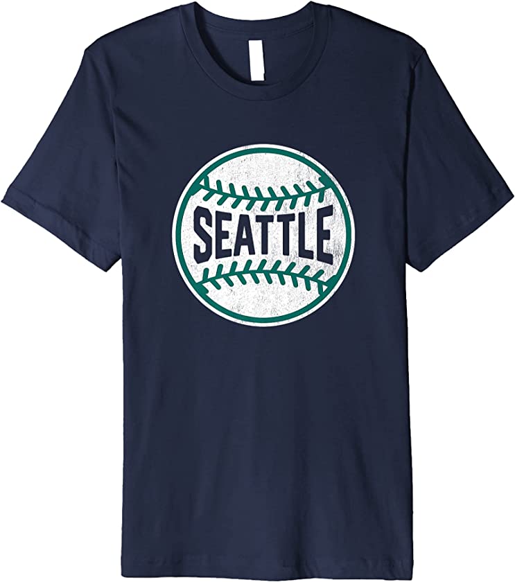 Vintage Seattle Baseball Stitches Premium T-Shirt