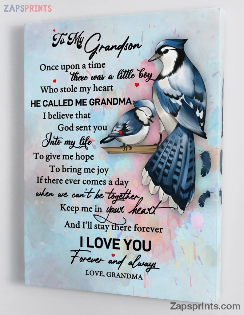 Grandchildren Canvas  – To My Grandson – From Grandma – Framed Canvas Gift Gms021 – Drandkids Canvas Artblankets.