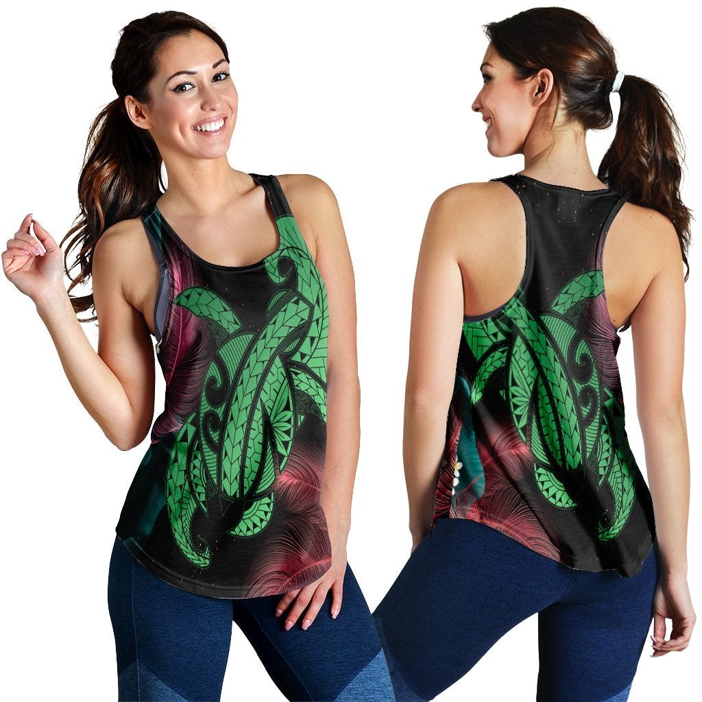 Hawaiian Turtle Polynesian Tropical Racerback Tank Ghia Style Green Ah Ha79871