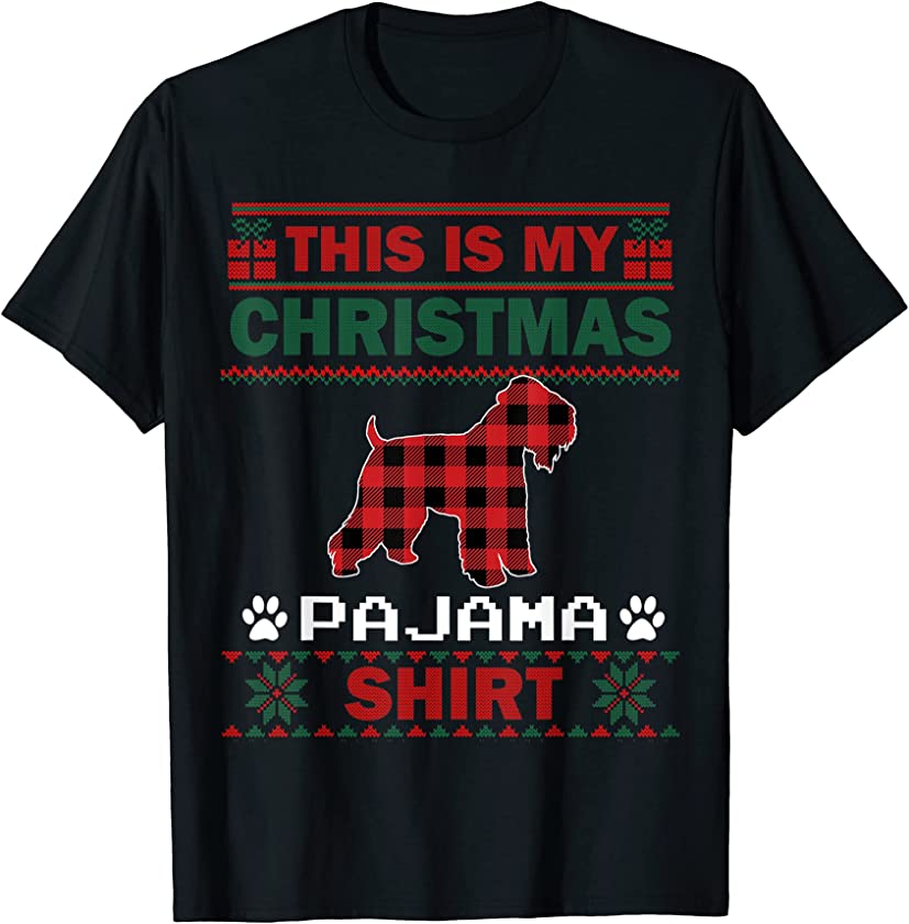 Wheaten Dog Lovers Christmas Pajama Ugly Christmas Sweater T-Shirt