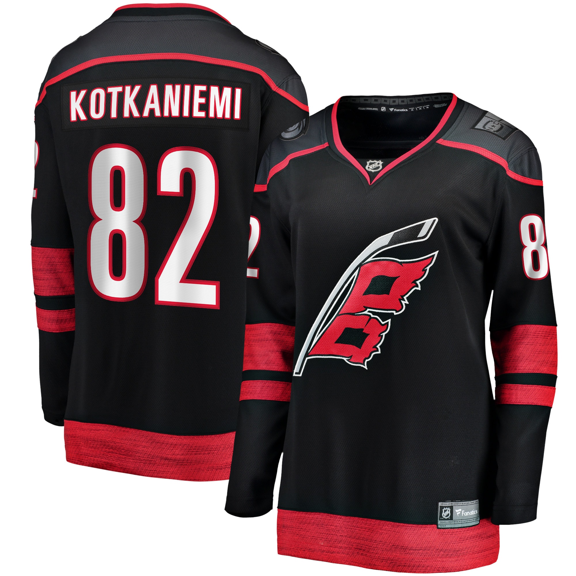 Women's Carolina Hurricanes Jesperi Kotkaniemi Black Home Breakaway Player Jersey