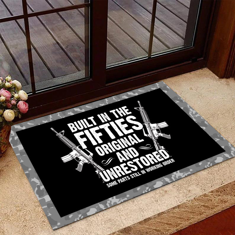 Veteran Doormat, Welcome Rug, Built-In The Fifties Original And Unrestored, Gift For Dad