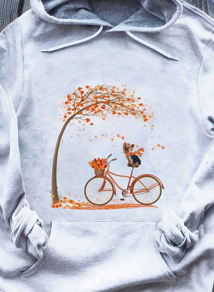 Lovely Yorkshire Terrier Puppy On Bicycle Dog Lovers Gift Standard Hoodie