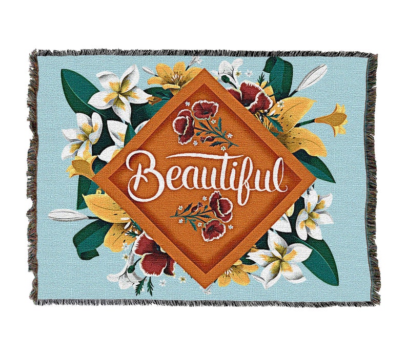 Beautiful And Strong Flowers Vintage Retro Style Couch Sofa Blanket,  Woven Throw Blanket Home Decor