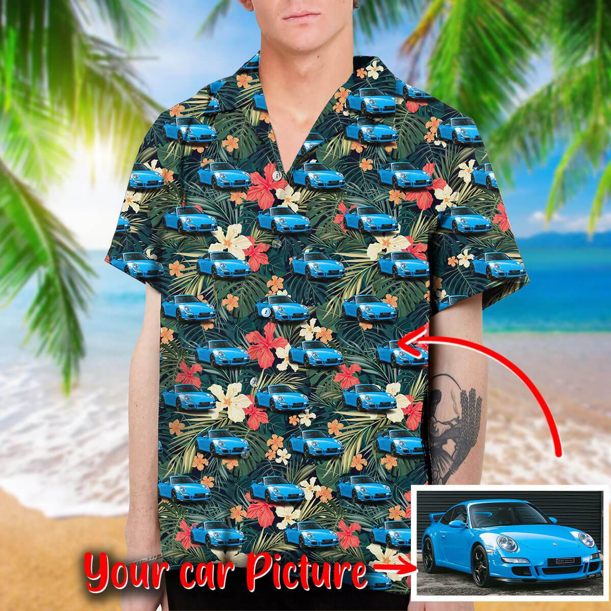 Custom Photo Car Unisex Hawaii Summer Beach Shirts Ha103679