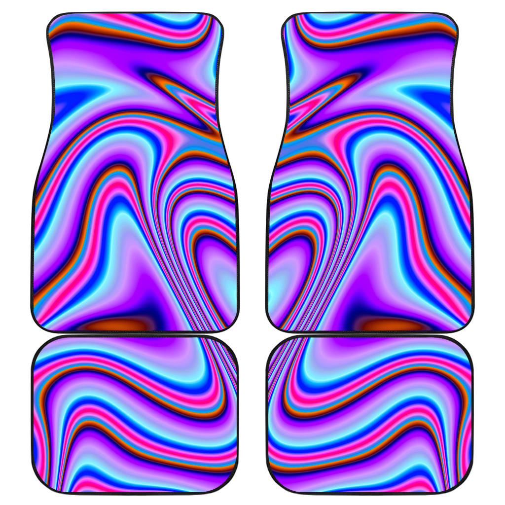 Purple Psychedelic Trippy Print Front And Back Car Floor Mats, Front Car Mat