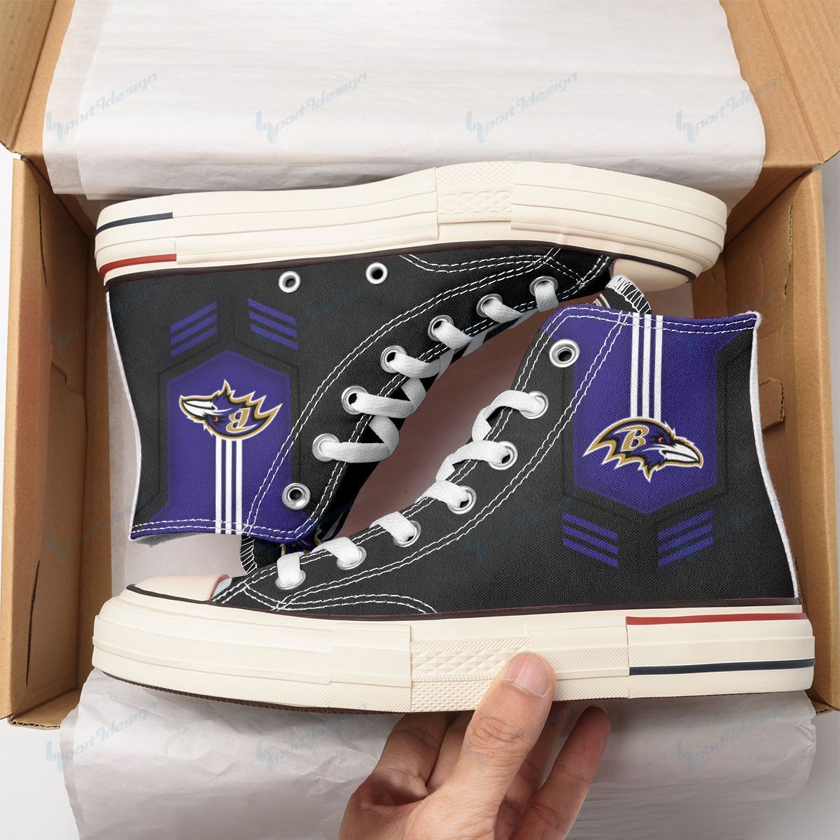 Baltimore Ravens New High Top Canvas Shoes 60