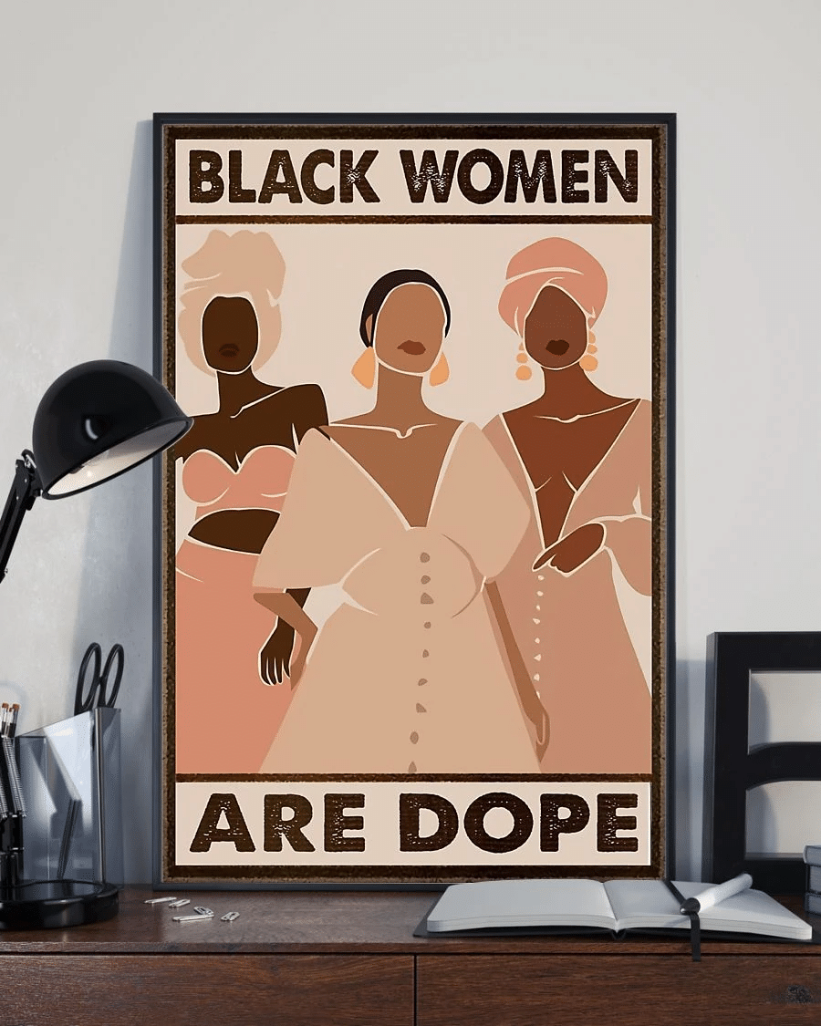 Afro Women Black Girl Poster Canvas – Gift For Black Woman Black Girl Home Decor Wall Art Black Women Are Dope Evg80822