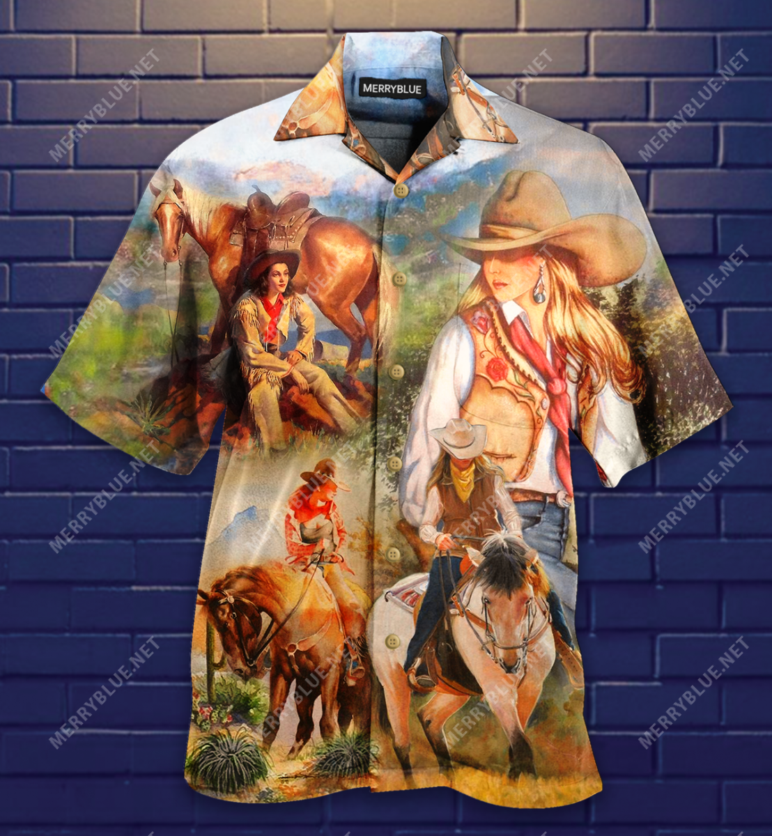 Cowgirls And Horses Vintage Hawaii Shirt Ha23647