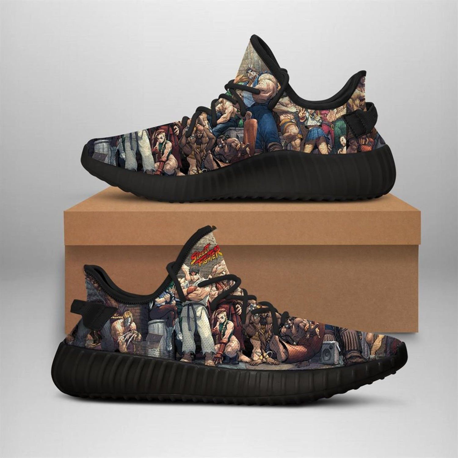 Street Fighter Yeezy Boost 350 Shoes Birthday Gift Idea For Him Son Boyfriend Father’S Day Shoes Yeezy Sneakers