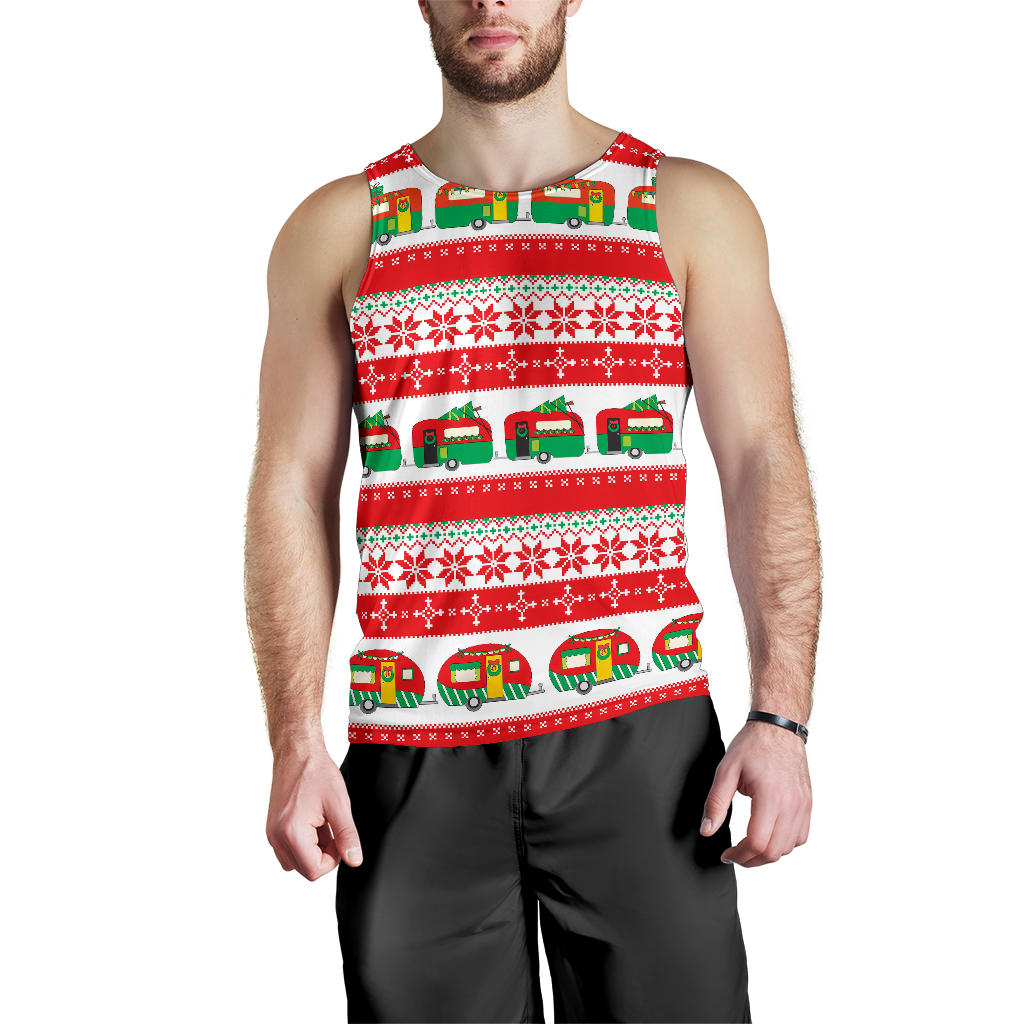 Camper Camping Ugly Christmas Design Print Men Tank Top