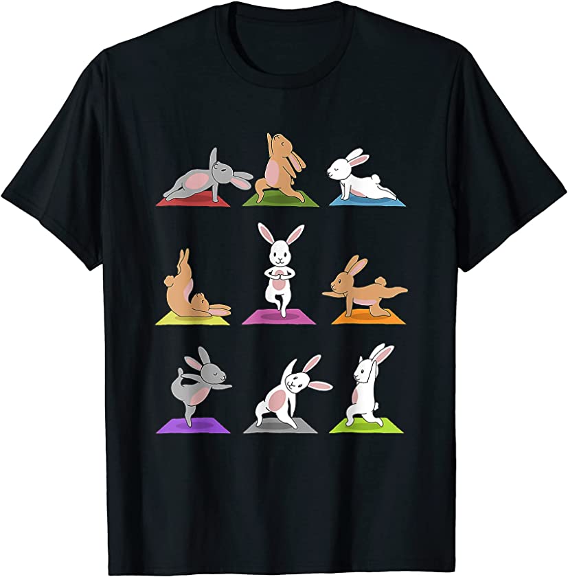 Bunny Yoga Funny Rabbits In Yoga Poses Sports Tee T-Shirt