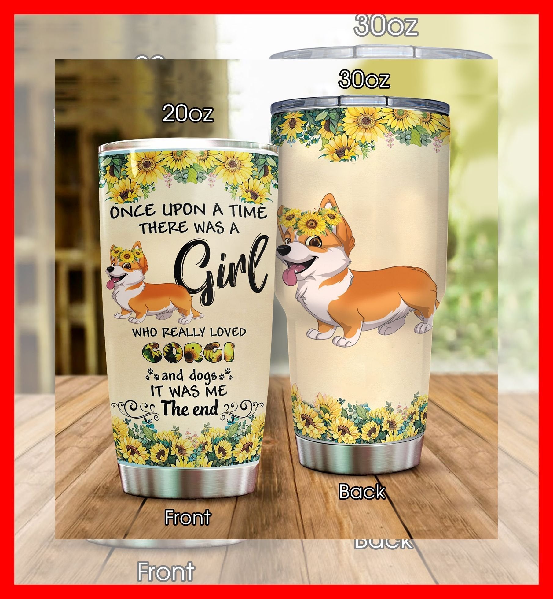 Dog – Ef.Sun Flower Corgi Tumbler /Oz