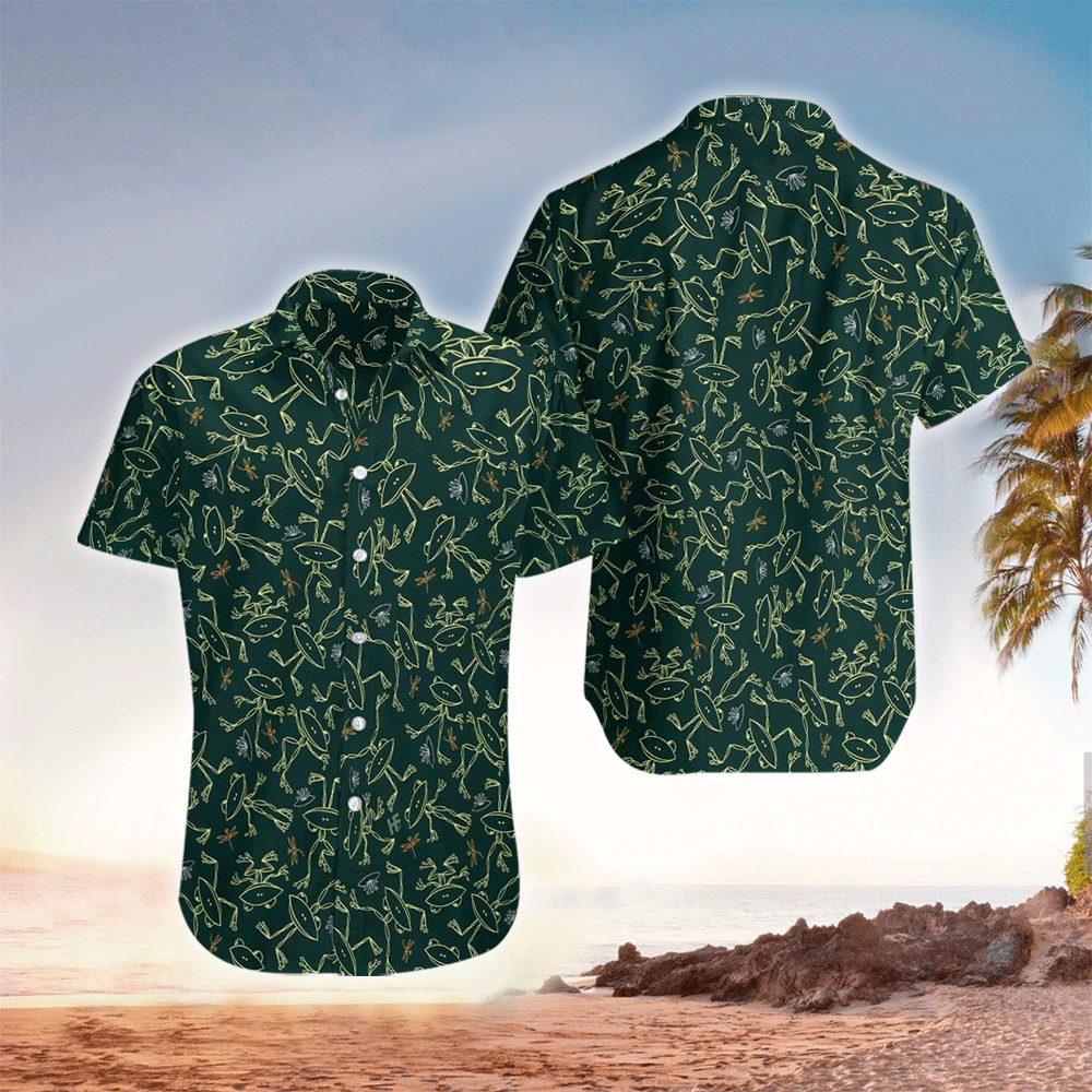 Frog Hawaii Button Up Shirt Aloha Ha76234