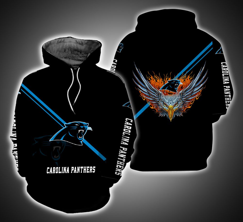 Carolina Panthers Fire Eagle 3D Print Hoodie