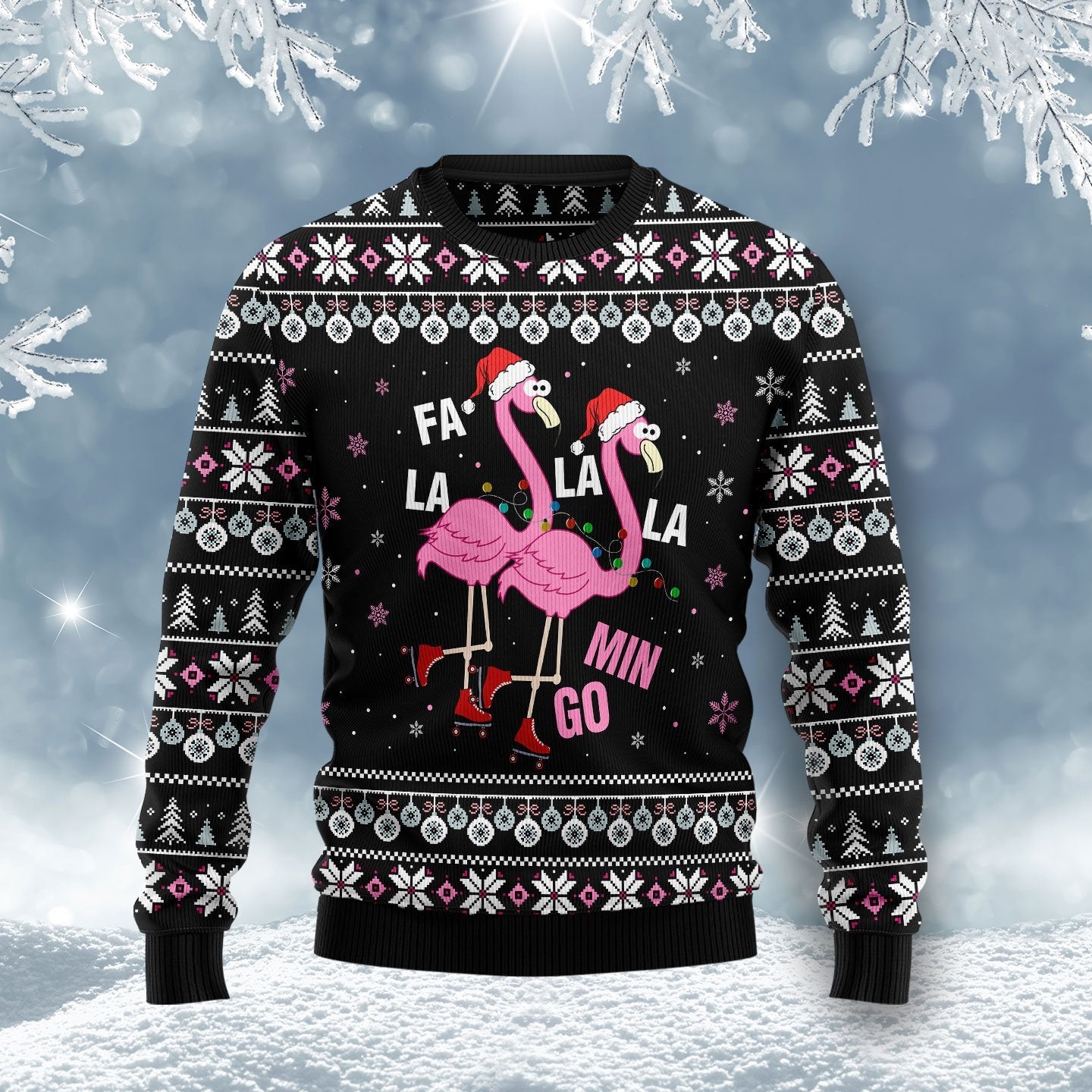 Cute Flamingo Ugly Christmas Sweater | For Men & Women | Adult | Us6067