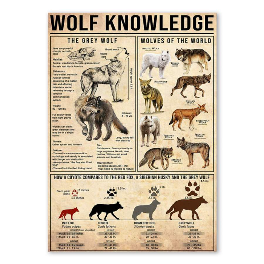 Wolf Knowledge Custom Design Gift For Wolf Lovers Poster