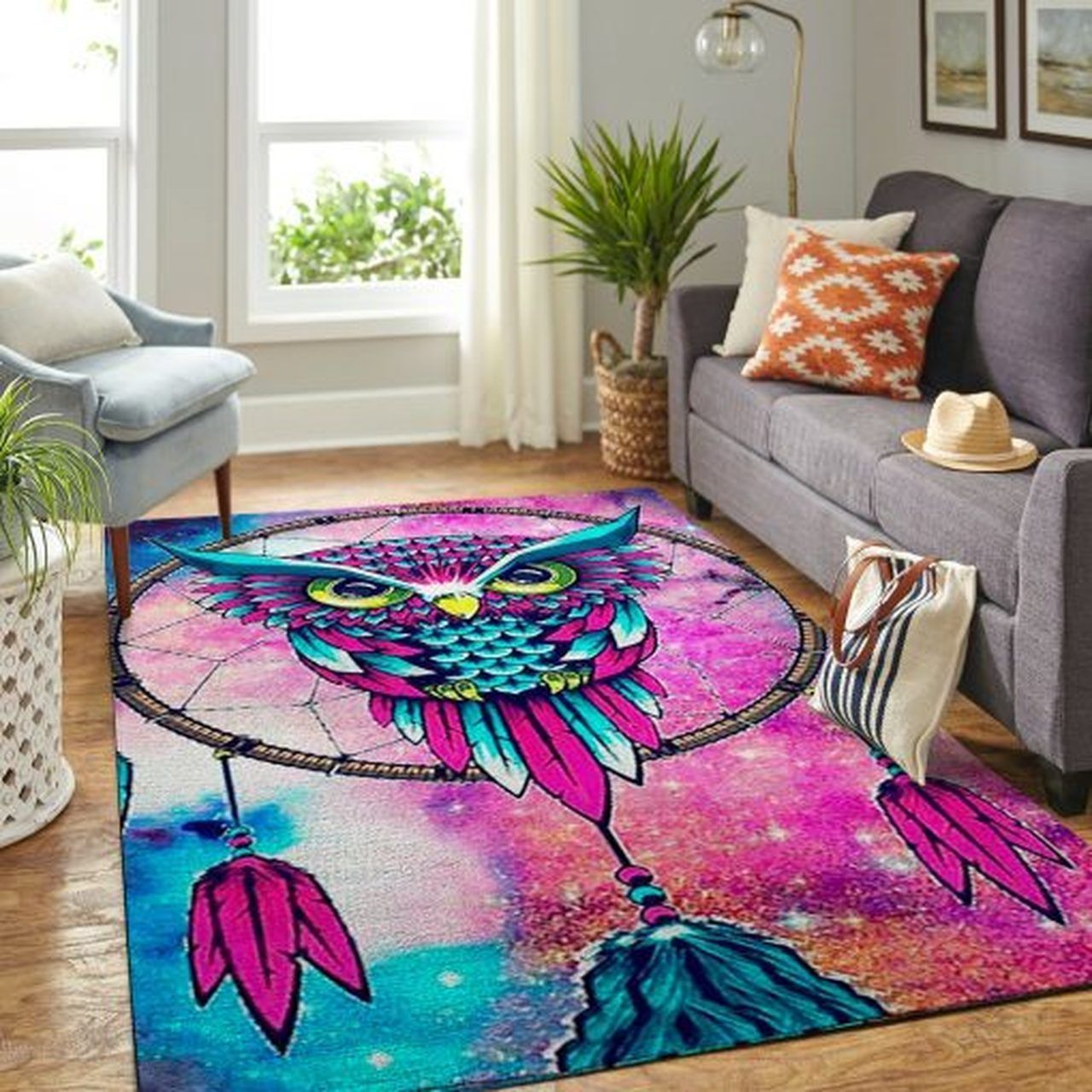 Owl Dreamcatcher Area Rugs Living Room Carpet Floor Decor The US Decor