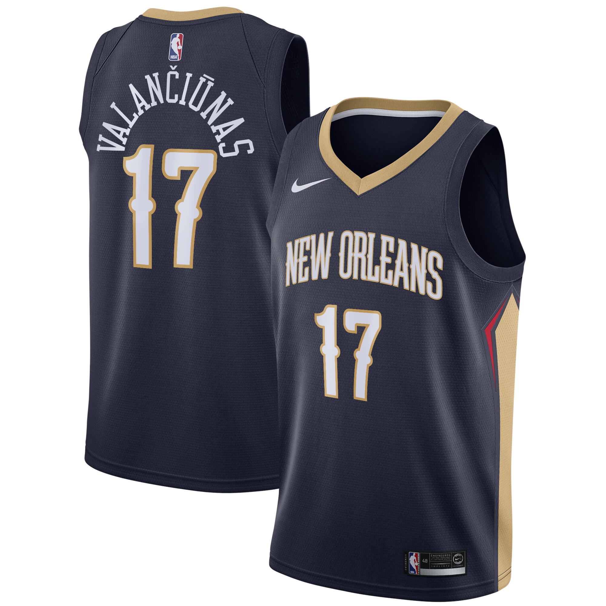 New Orleans Pelicans Icon Edition Swingman Jersey – Navy – Jonas Valanciunas – Mens