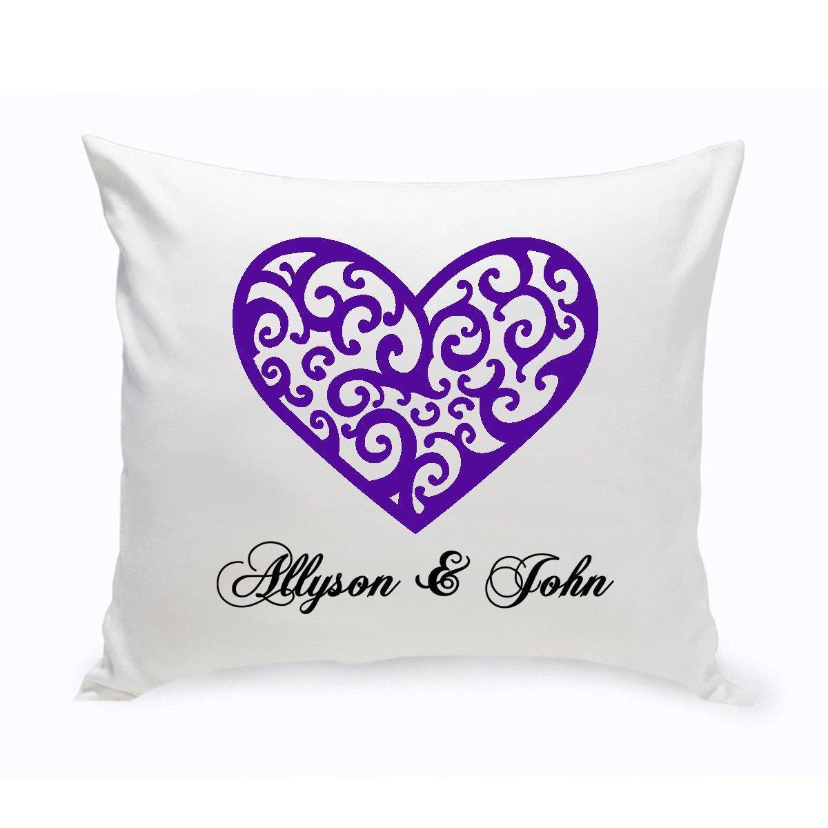 Personalized Couples Unity Vintage Heart Throw Pillows (Insert Included)
