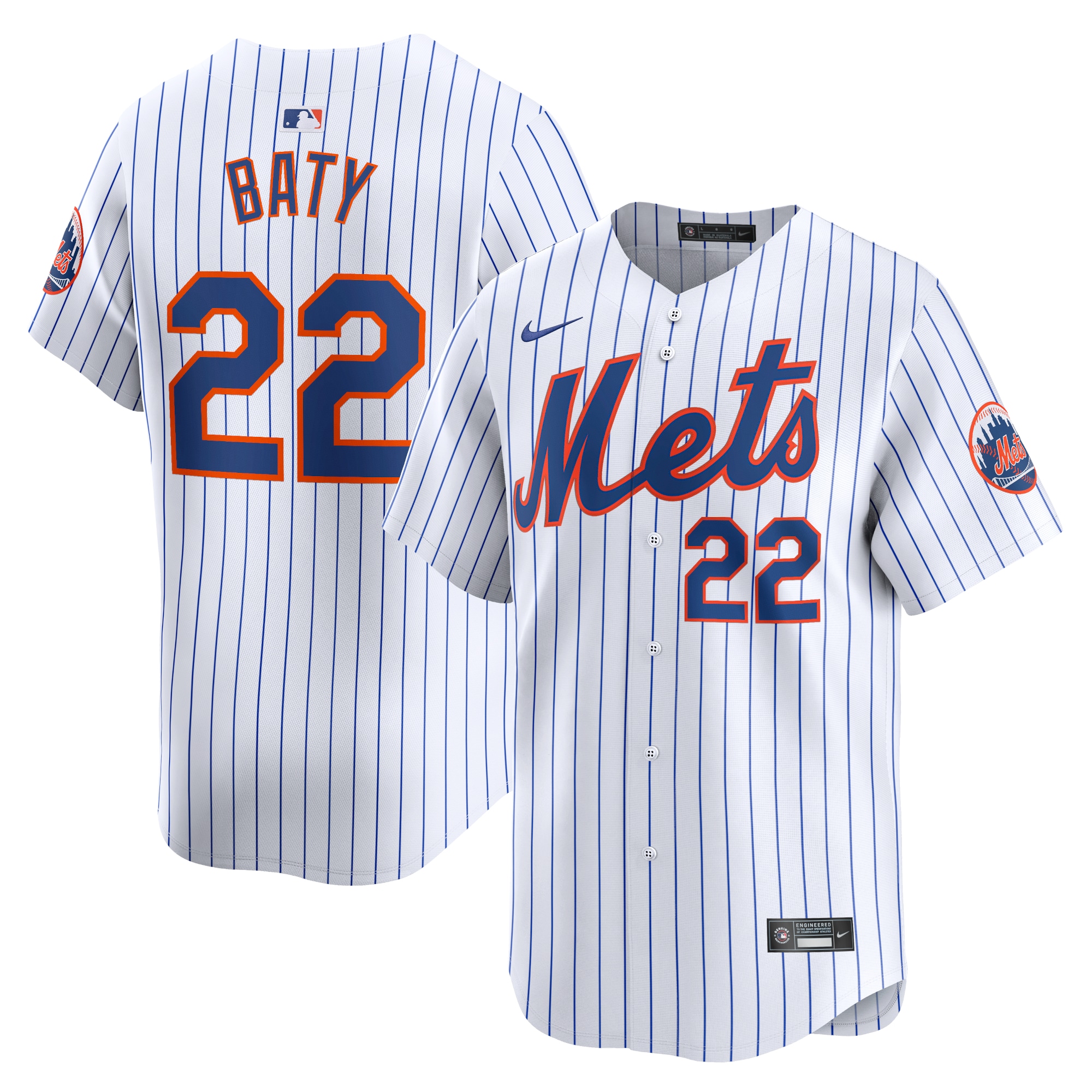 Brett Baty New York Mets Home Limited Player Jersey – White