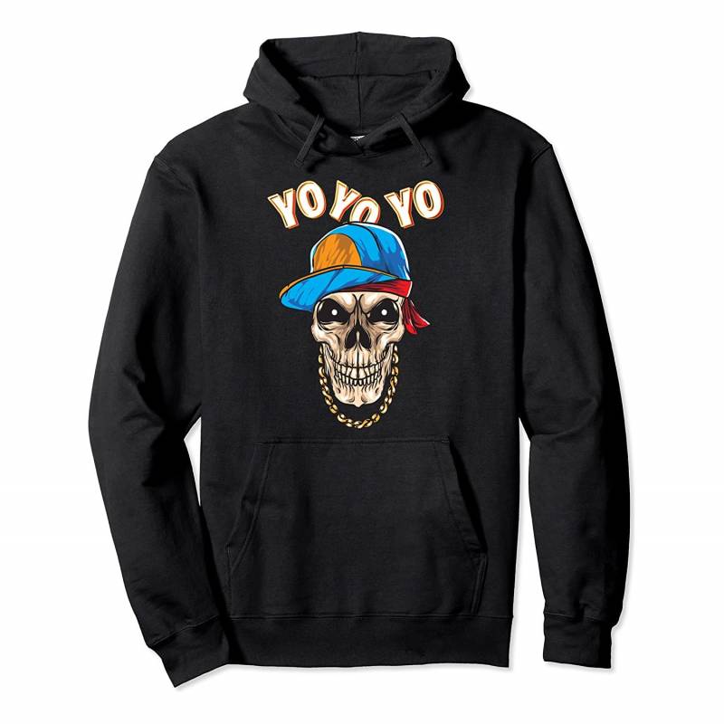 Yo Yo Yo Cool Badass Hip Hop Gangster Skull Pullover Hoodie