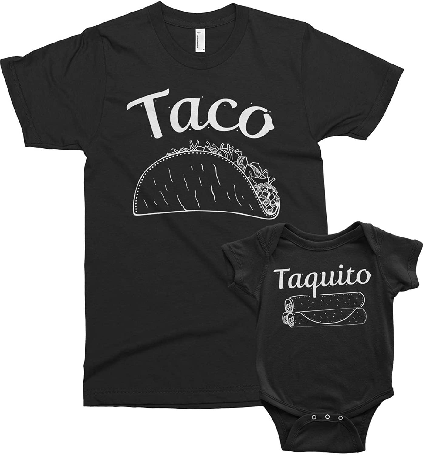 Threadrock Taco & Taquito Infant Bodysuit & Men’S T-Shirt Matching Set