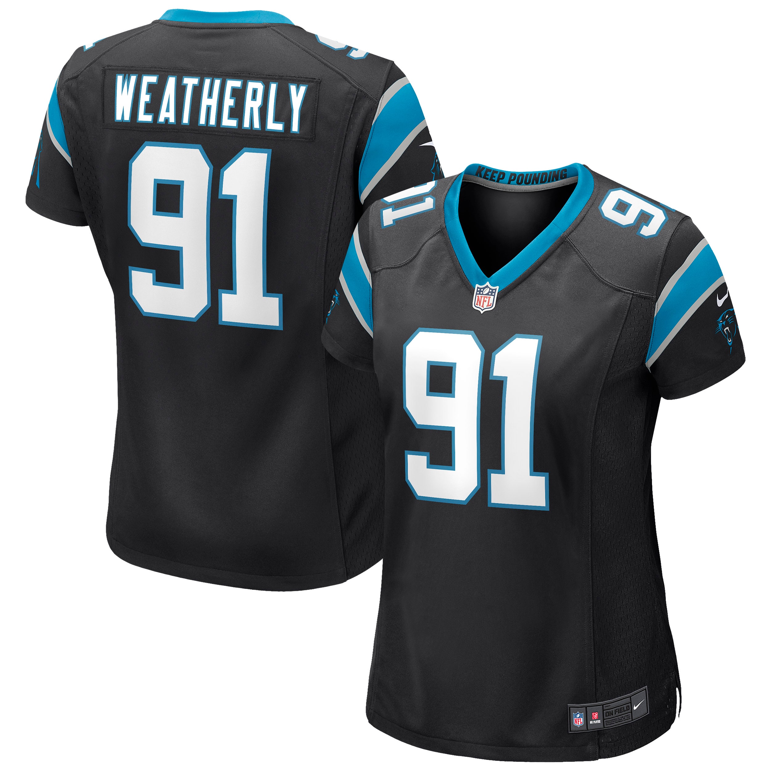 Stephen Weatherly Carolina Panthers Women's Game Jersey – Black