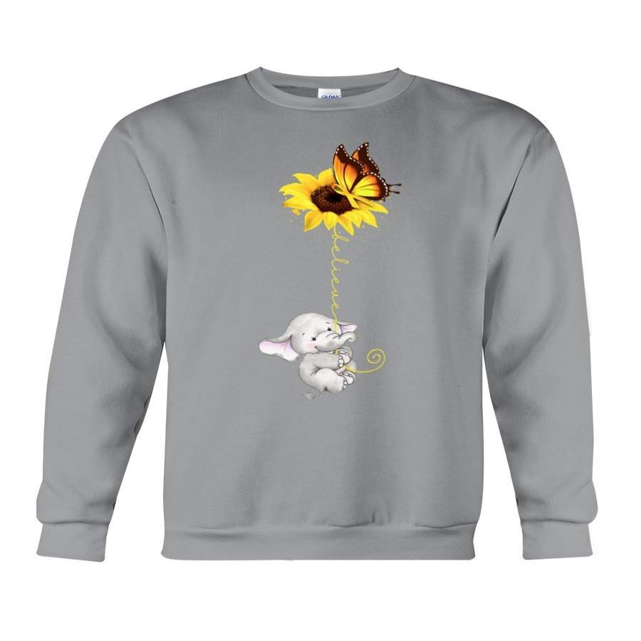 Spina Bifida Awareness Elephant Belive Sweatshirt