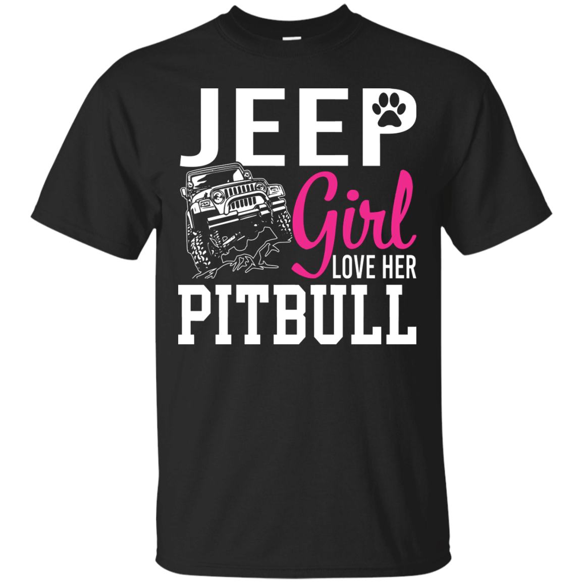 Buy Just A Jeep Girl Who Loves Her Pitbull Love Dog  T-Shirt