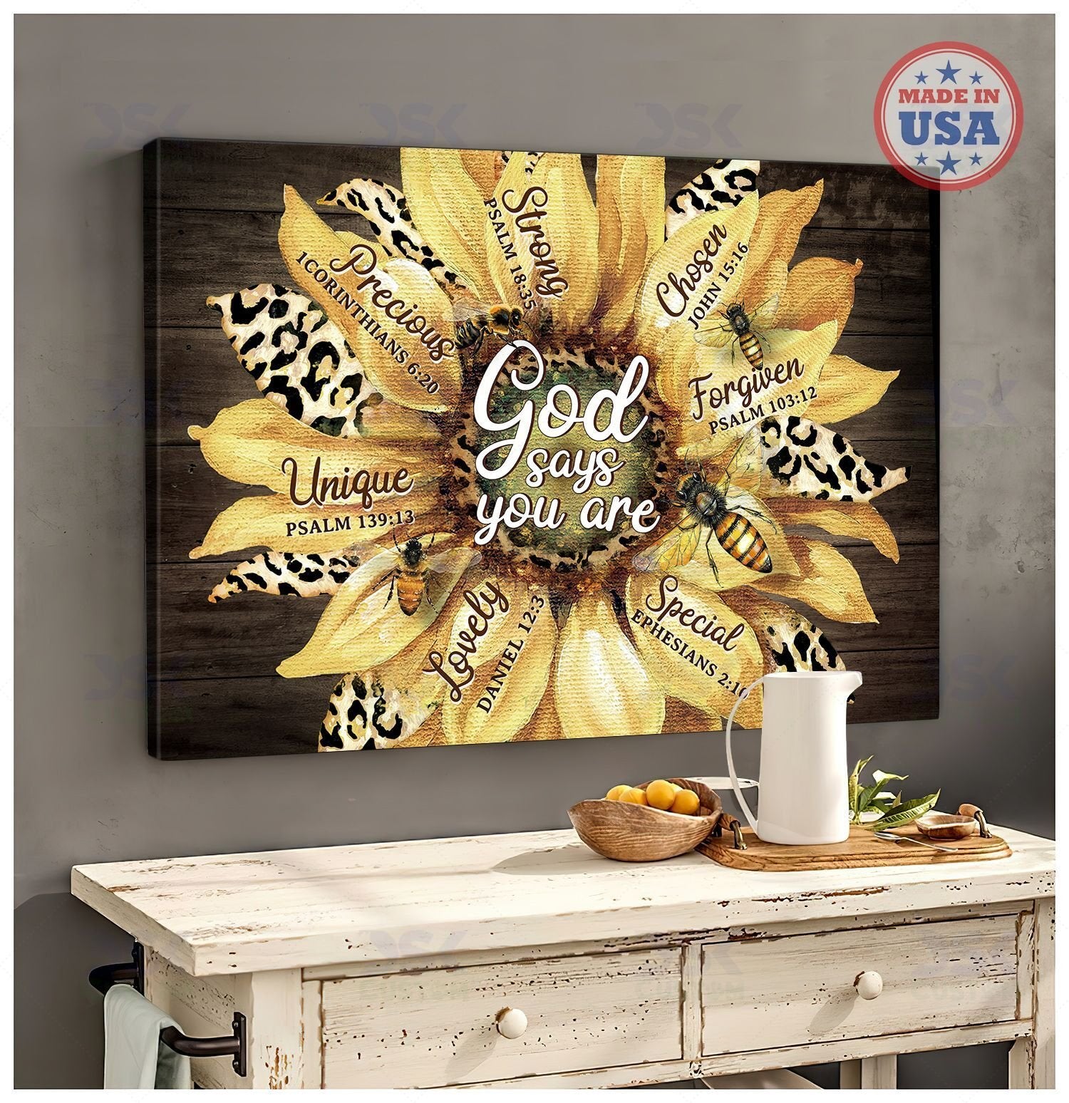 Bee – Canvas Wall Art Home Decor God Says You Are [Id2-T]