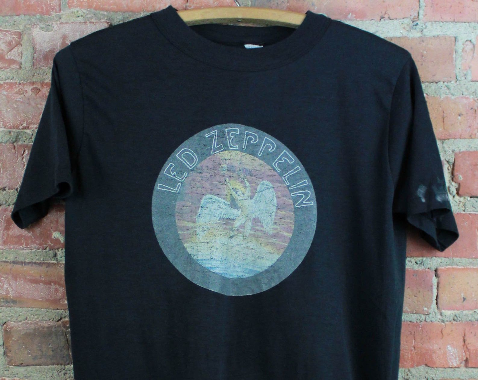 Vintage 80’S Led Zeppelin Concert T Shirt Iron On Transfer Black Unisex ...