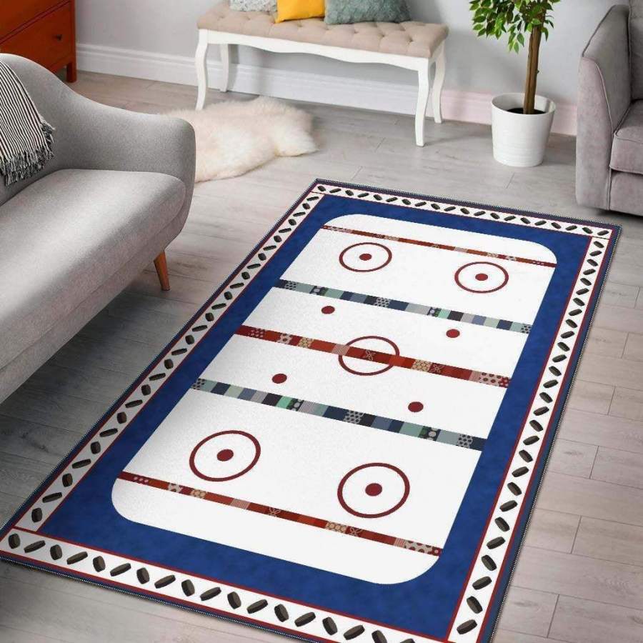 Hockey Rink Rectangle Rug