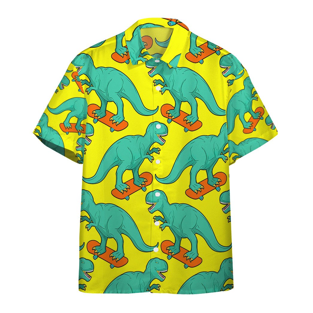 Gearhumans T Rex On Skateboard Custom Hawaiian Shirts Ha93706